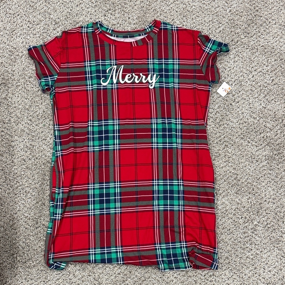 Plaid Red and Green Women's Pajama Dress